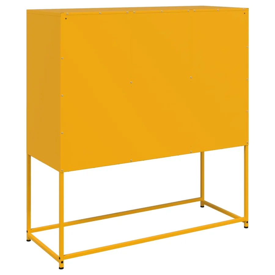 Buffet jaune moutarde 100,5x39x107 cm acier - 8