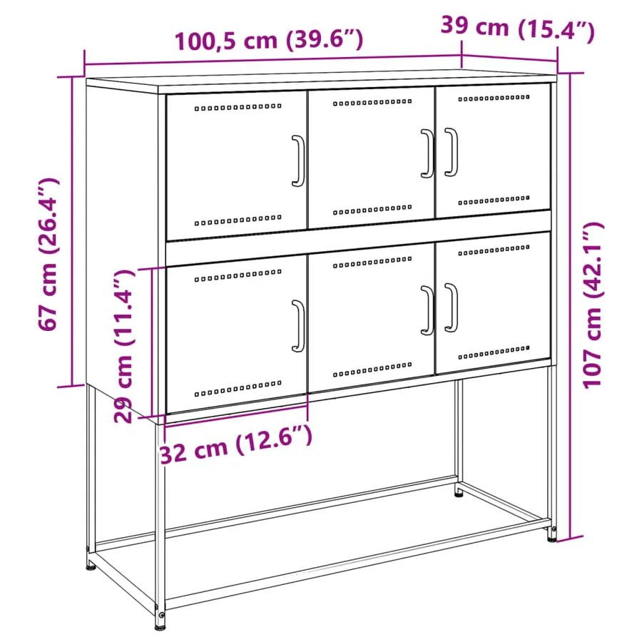 Buffet blanc 100,5x39x107 cm acier - 14