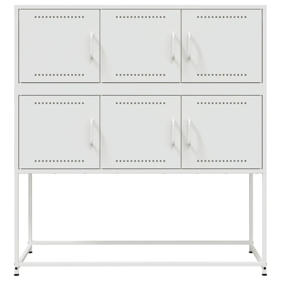 Buffet blanc 100,5x39x107 cm acier - 6