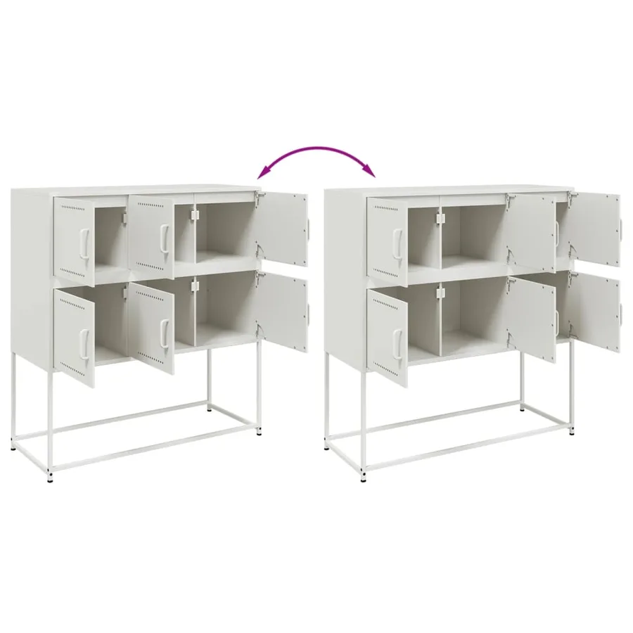 Buffet blanc 100,5x39x107 cm acier - 9