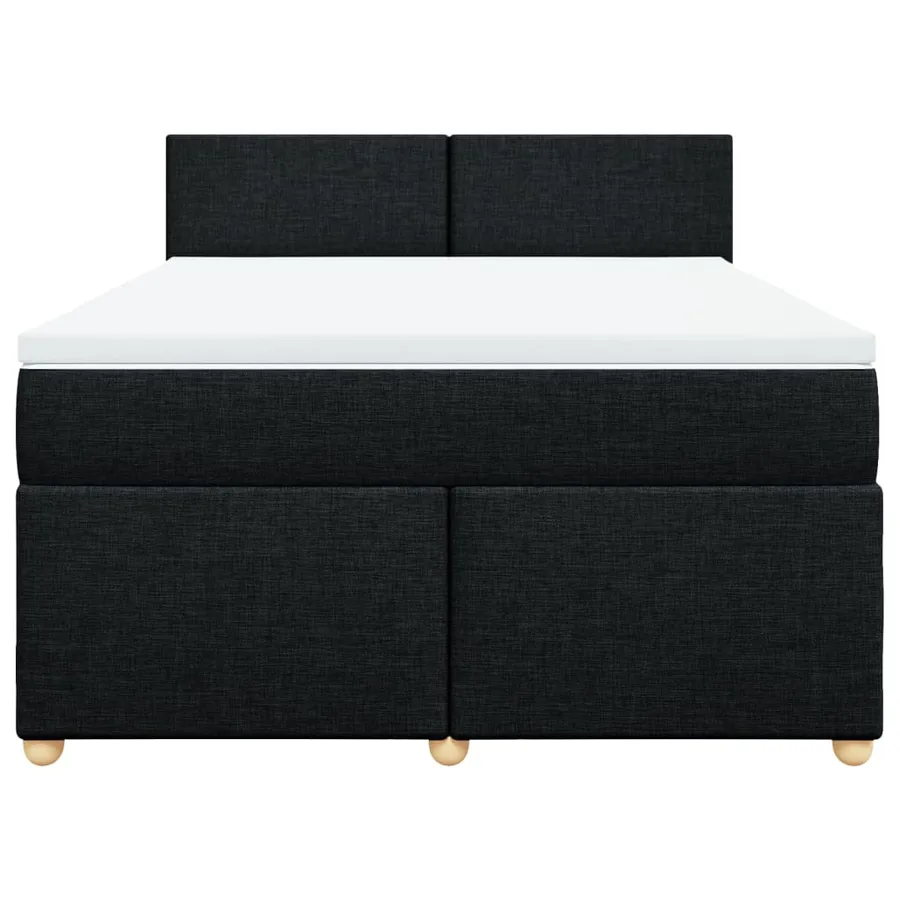 Sommier à lattes de lit avec matelas Noir 140x200 cm Tissu - 4