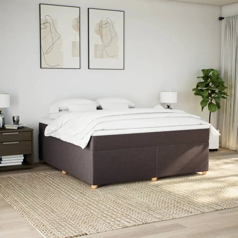 Sommier à lattes de lit avec matelas Marron foncé 180x200 cm - 3