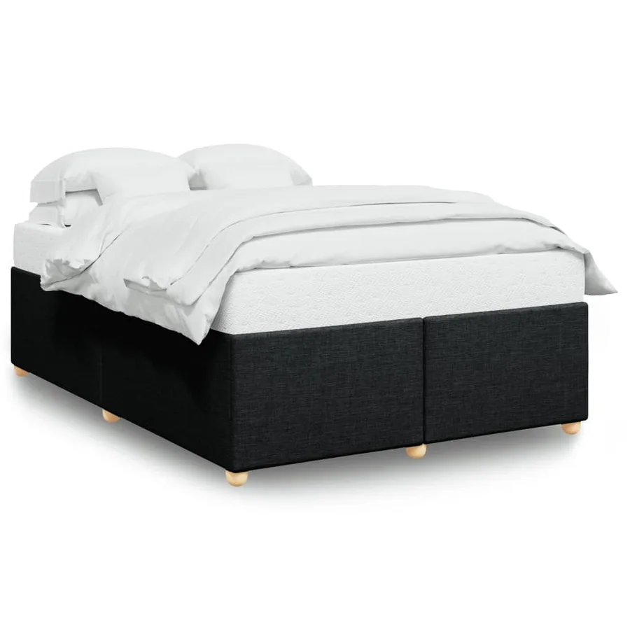 Cadre de lit sans matelas noir 160x200 cm tissu - 2