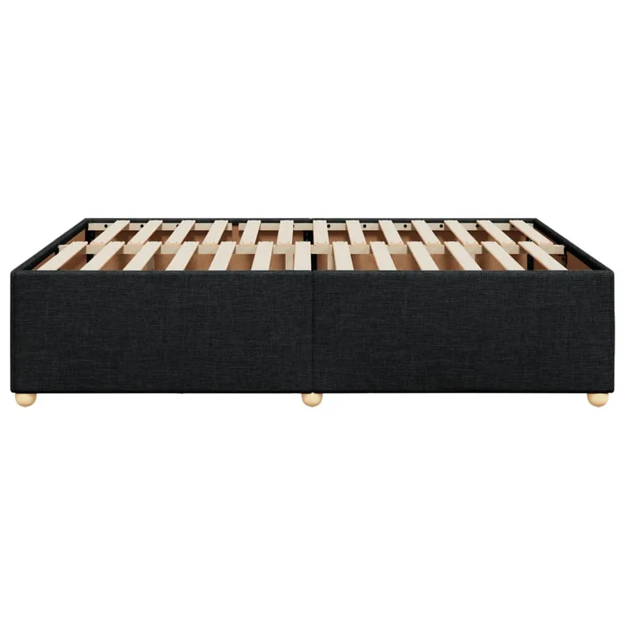 Cadre de lit sans matelas noir 160x200 cm tissu - 5