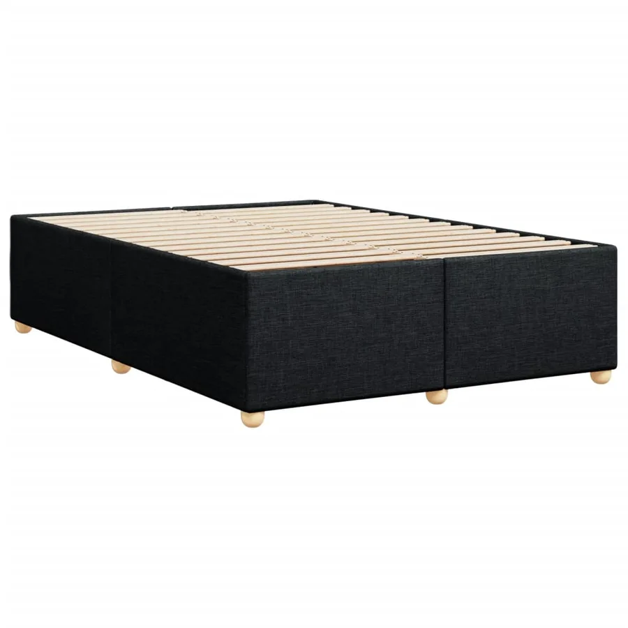 Cadre de lit sans matelas noir 160x200 cm tissu - 6
