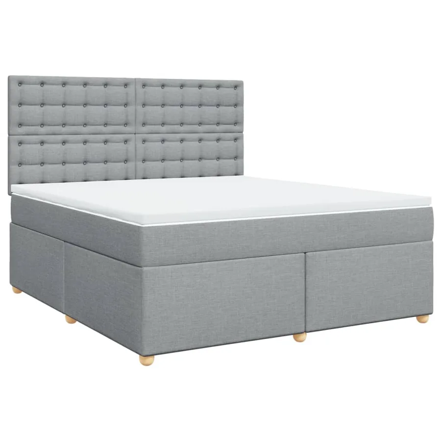 Sommier à lattes de lit avec matelas Gris clair 180x200cm Tissu - 2