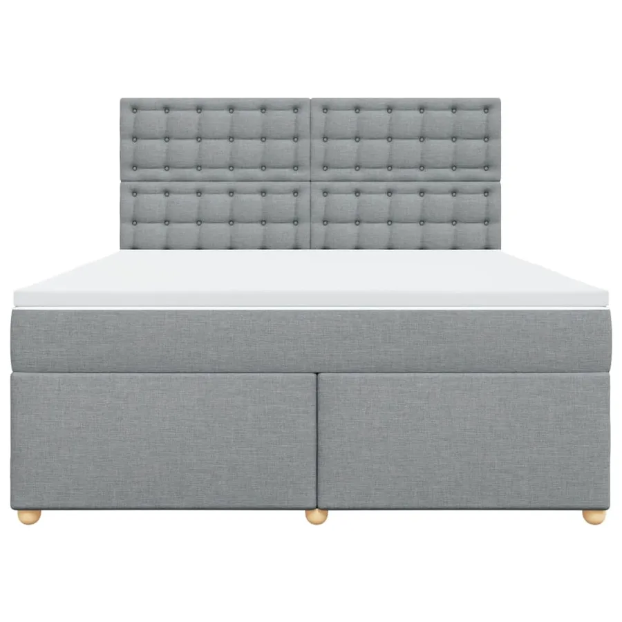 Sommier à lattes de lit avec matelas Gris clair 180x200cm Tissu - 4