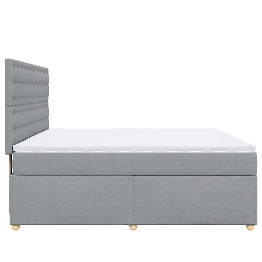 Sommier à lattes de lit avec matelas Gris clair 180x200cm Tissu - 5