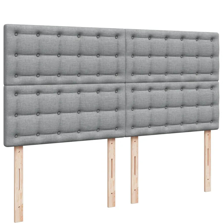 Sommier à lattes de lit avec matelas Gris clair 180x200cm Tissu - 7
