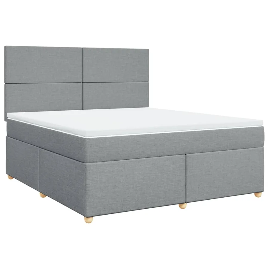 Sommier à lattes de lit avec matelas Gris clair 180x200cm Tissu - 2