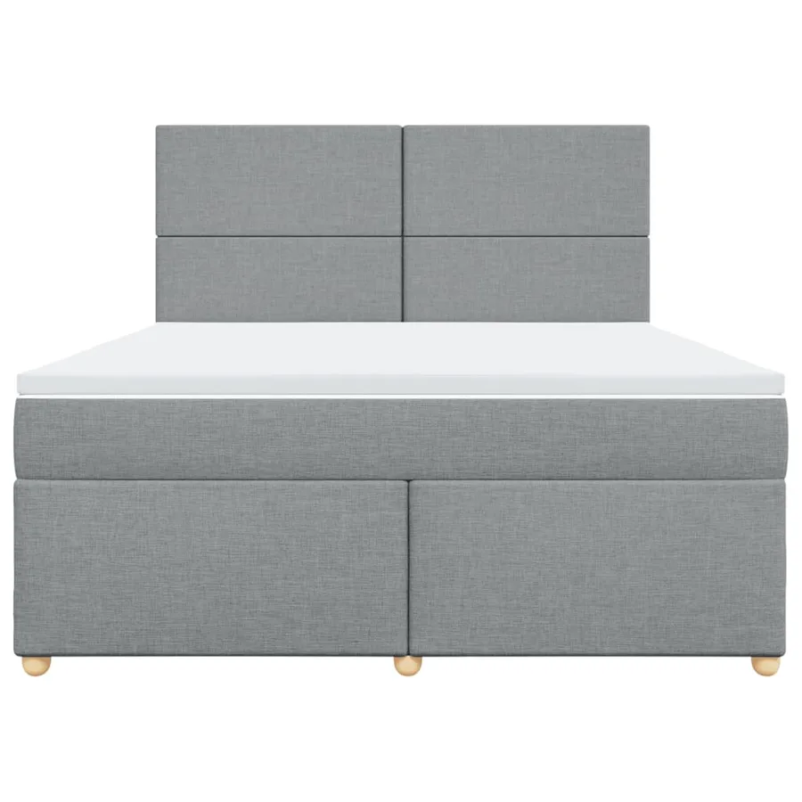 Sommier à lattes de lit avec matelas Gris clair 180x200cm Tissu - 4