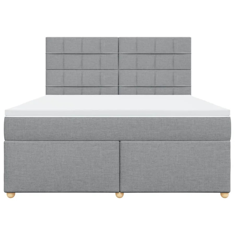 Sommier à lattes de lit avec matelas Gris clair 180x200cm Tissu - 4