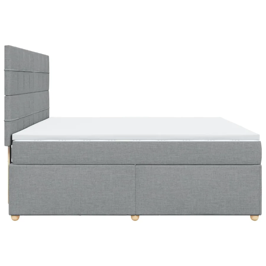 Sommier à lattes de lit avec matelas Gris clair 180x200cm Tissu - 5