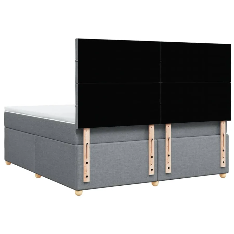 Sommier à lattes de lit avec matelas Gris clair 180x200cm Tissu - 6