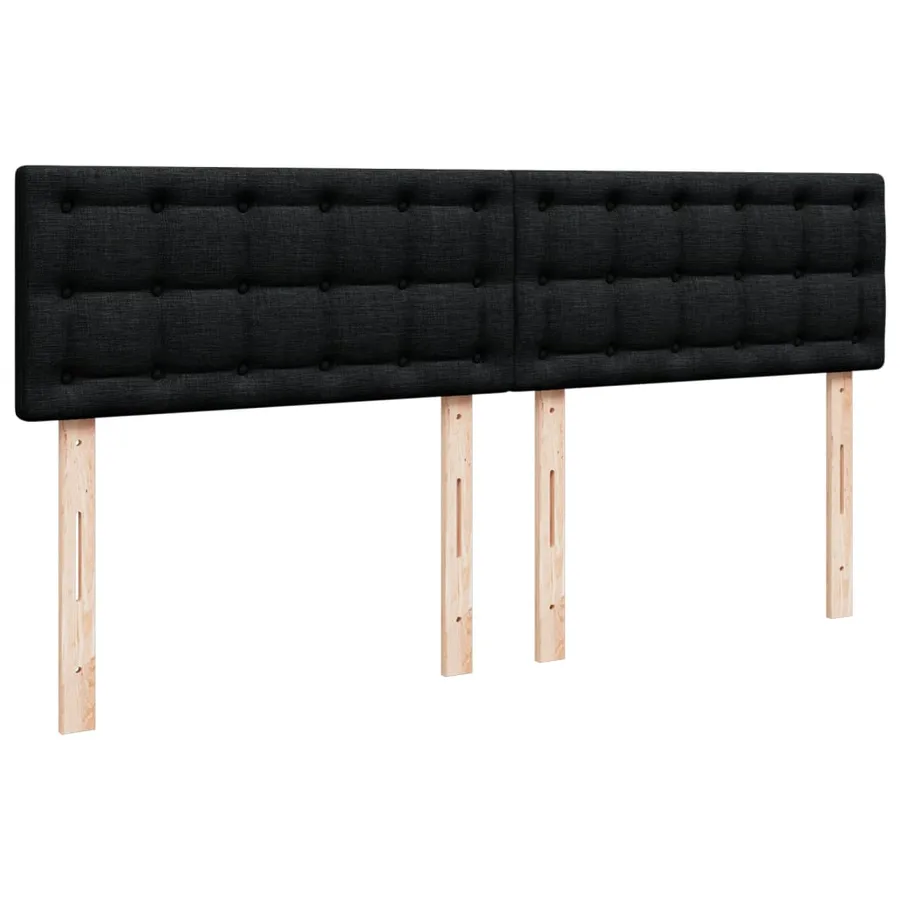 Sommier à lattes de lit avec matelas Noir 180x200 cm Tissu - 10