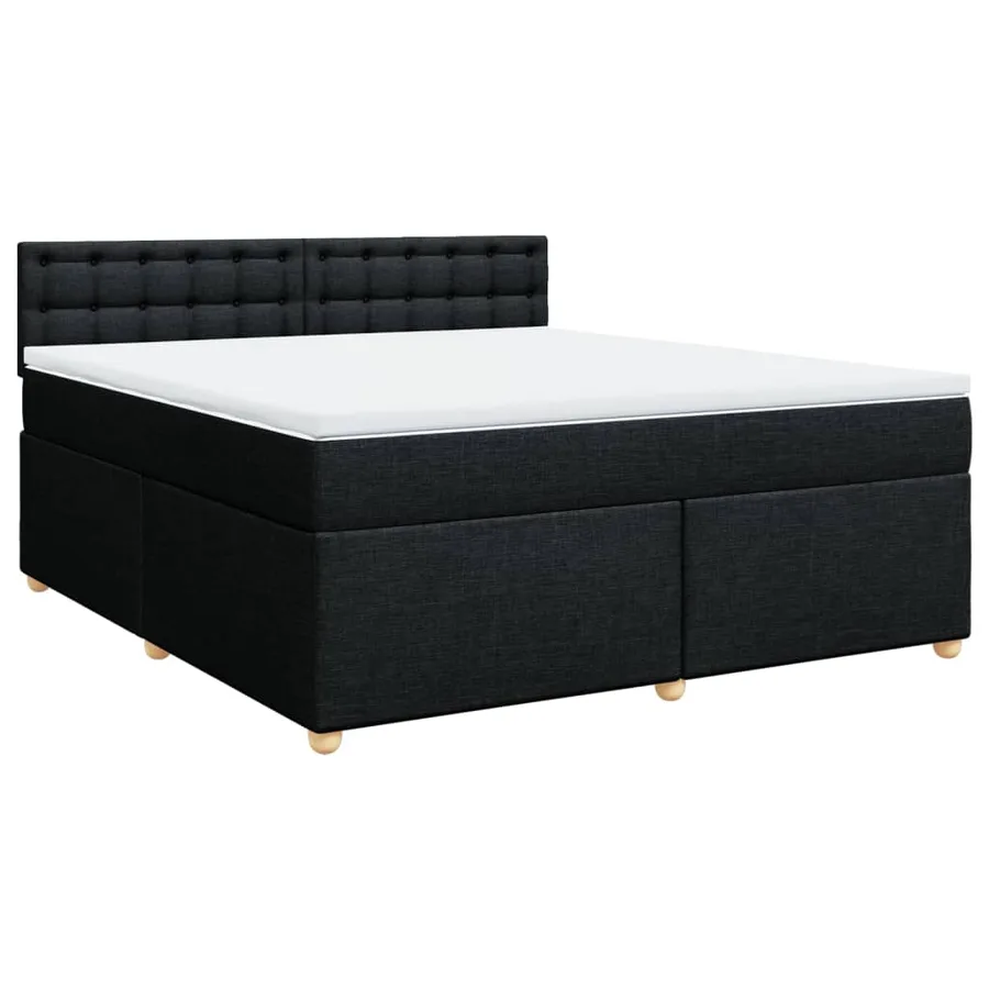 Sommier à lattes de lit avec matelas Noir 180x200 cm Tissu - 2