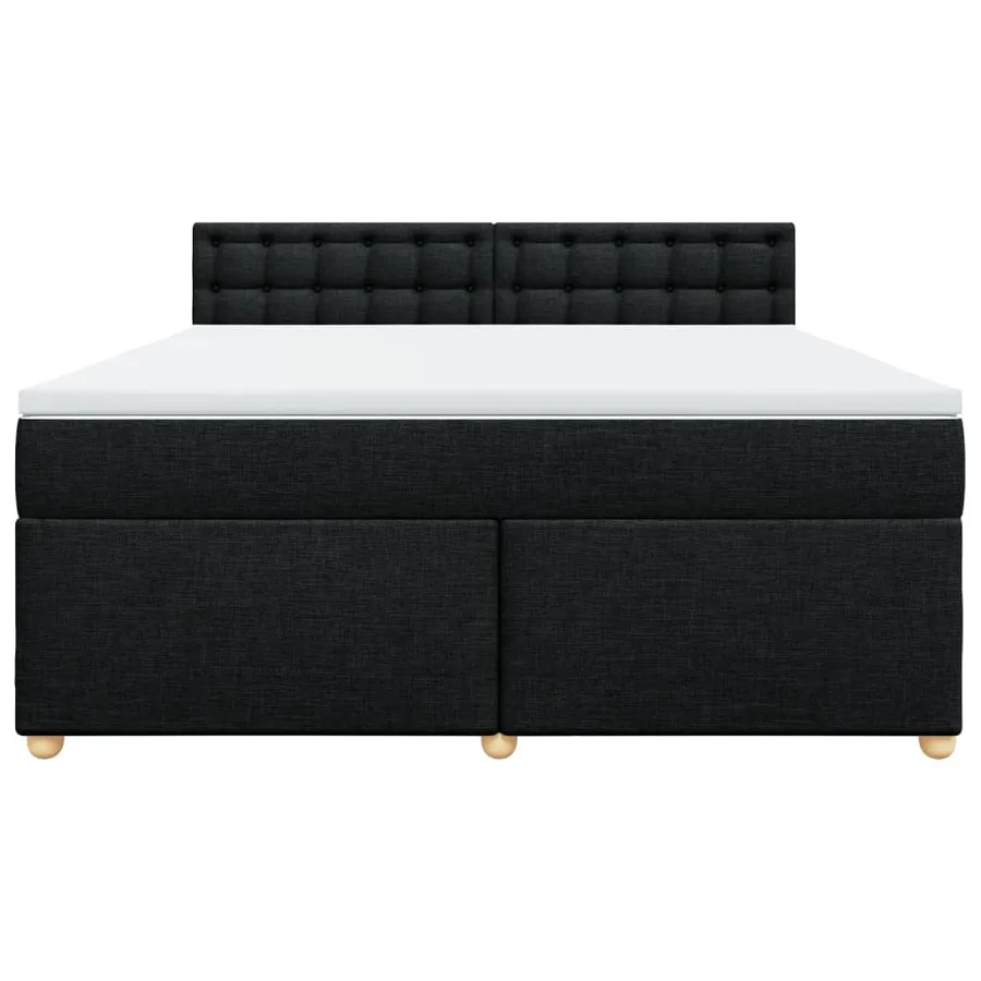 Sommier à lattes de lit avec matelas Noir 180x200 cm Tissu - 4