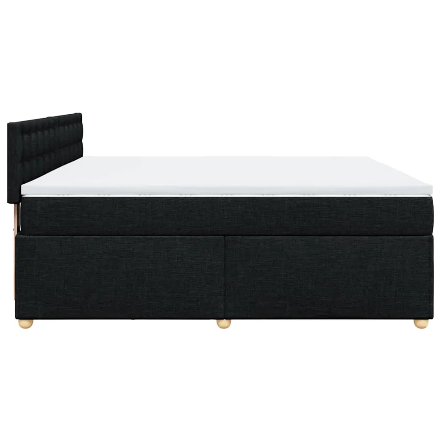 Sommier à lattes de lit avec matelas Noir 180x200 cm Tissu - 5