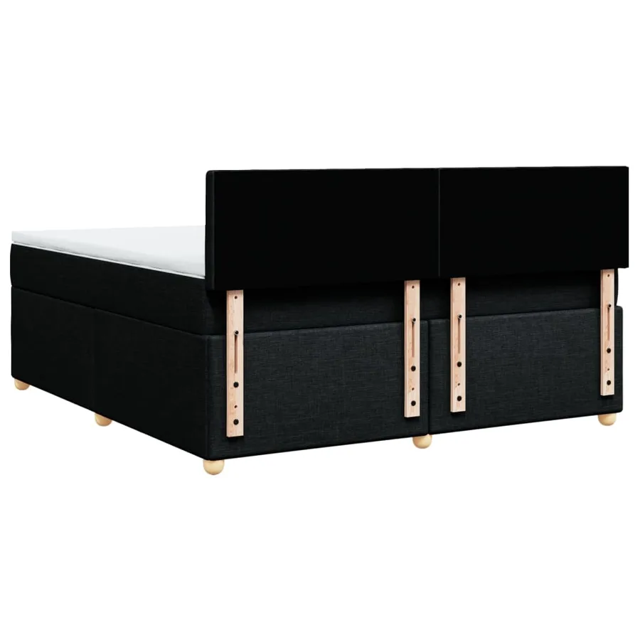 Sommier à lattes de lit avec matelas Noir 180x200 cm Tissu - 6