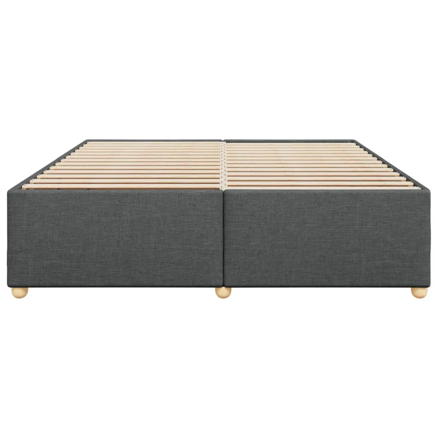 Cadre de lit sans matelas gris foncé 180x200 cm tissu - 4