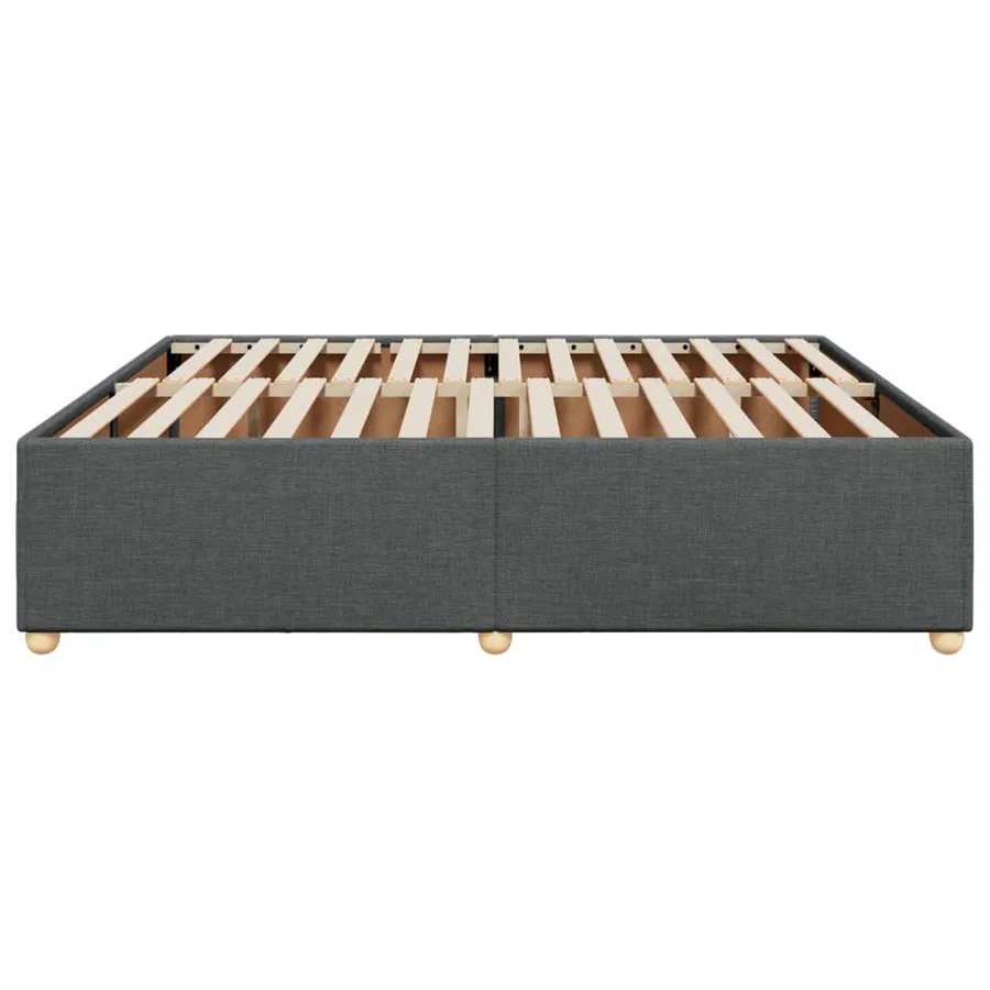 Cadre de lit sans matelas gris foncé 180x200 cm tissu - 5