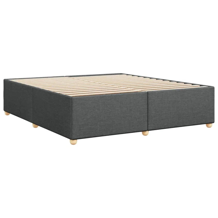 Cadre de lit sans matelas gris foncé 180x200 cm tissu - 6