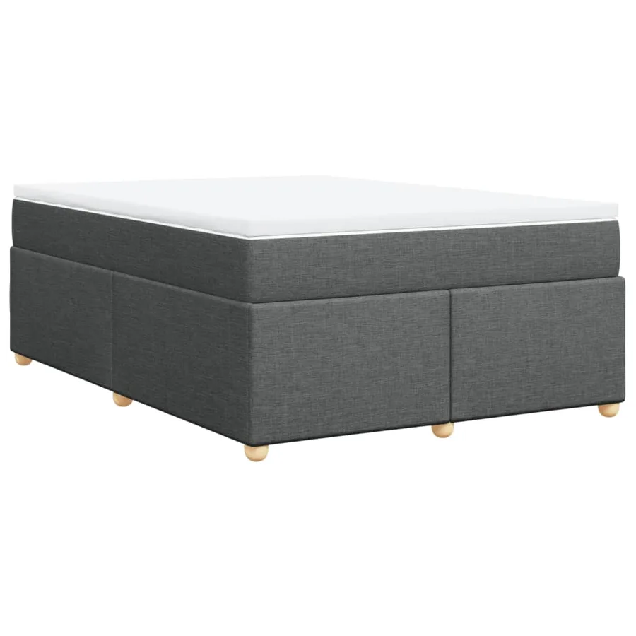 Sommier à lattes de lit avec matelas Gris foncé 160x200cm Tissu - 9