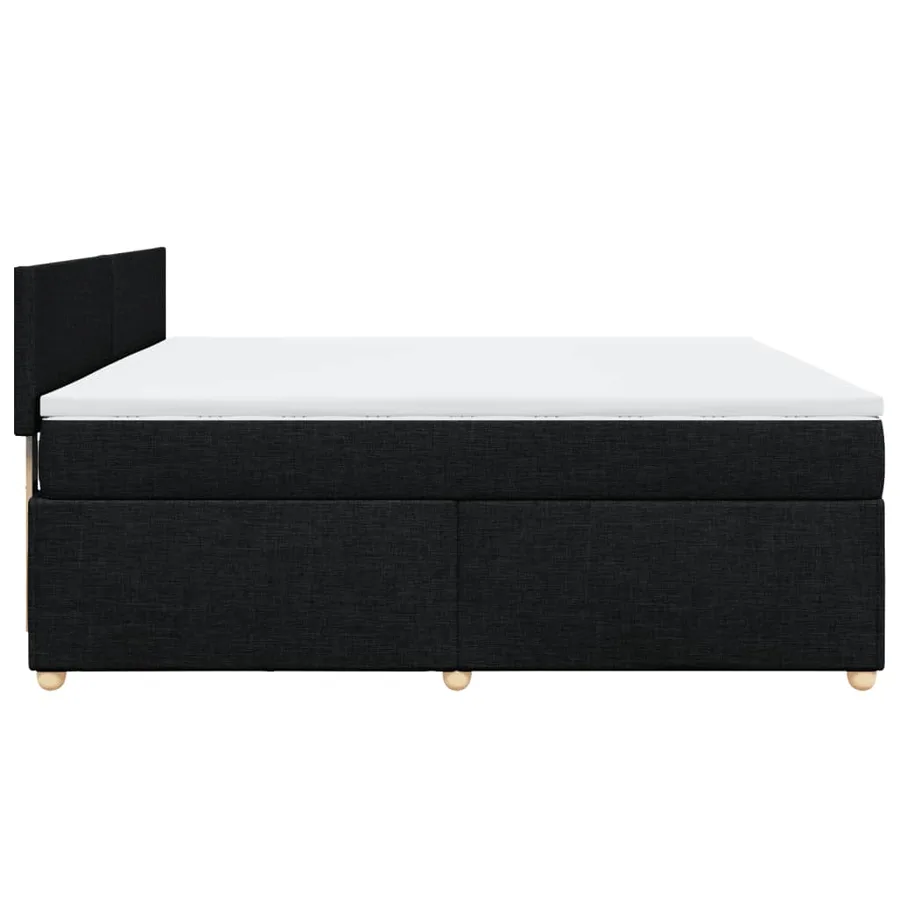 Sommier à lattes de lit avec matelas Noir 180x200 cm Tissu - 5