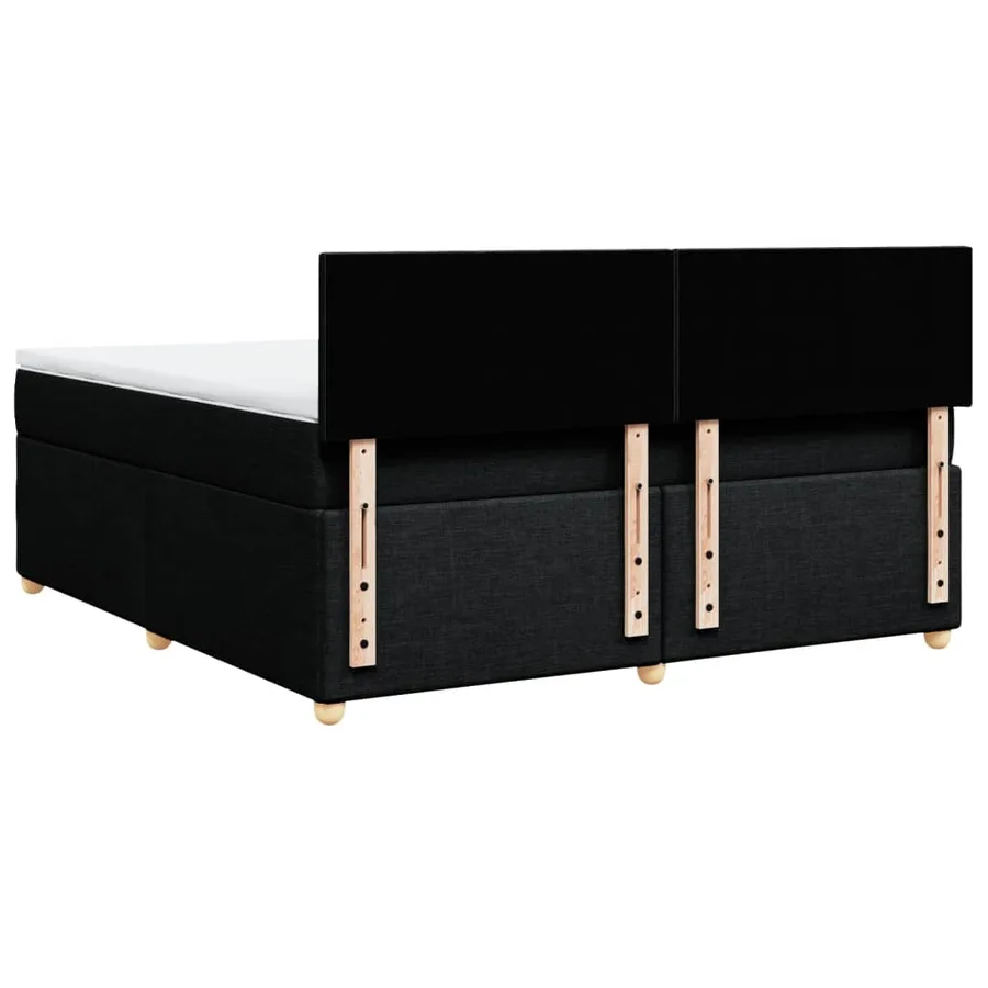 Sommier à lattes de lit avec matelas Noir 180x200 cm Tissu - 6