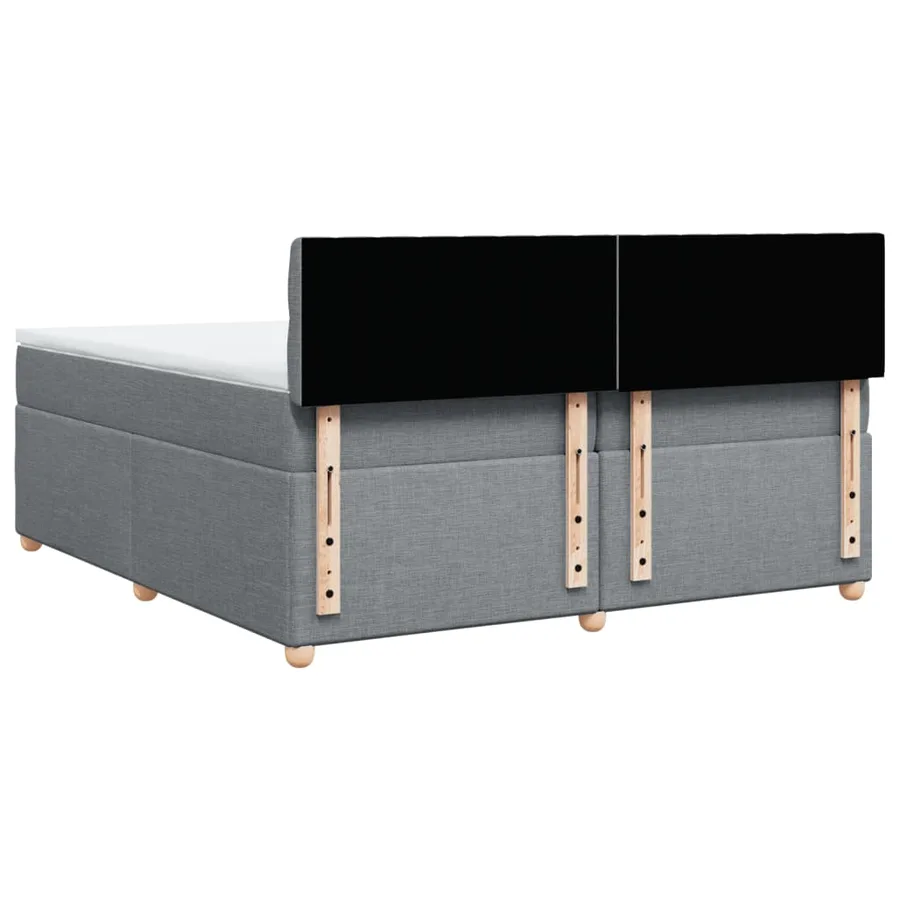 Sommier à lattes de lit avec matelas Gris clair 200x200cm Tissu - 6