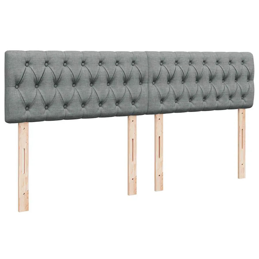 Sommier à lattes de lit avec matelas Gris clair 200x200cm Tissu - 7