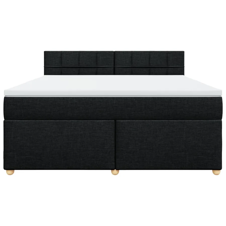 Sommier à lattes de lit avec matelas Noir 180x200 cm Tissu - 4