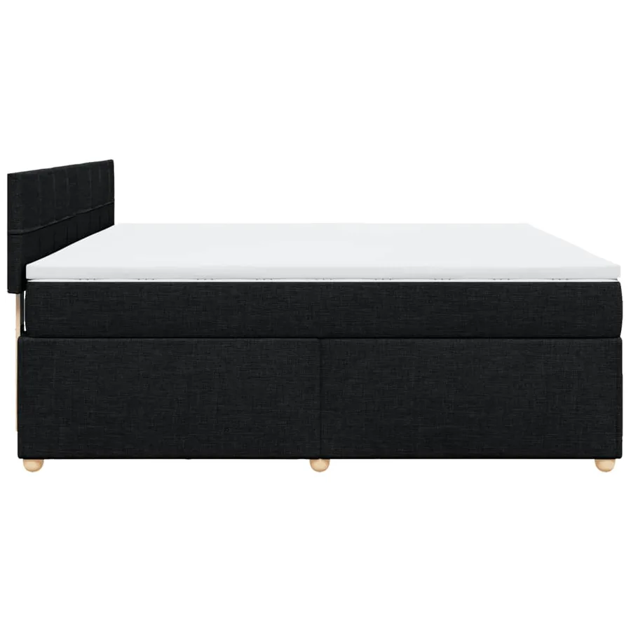 Sommier à lattes de lit avec matelas Noir 180x200 cm Tissu - 5