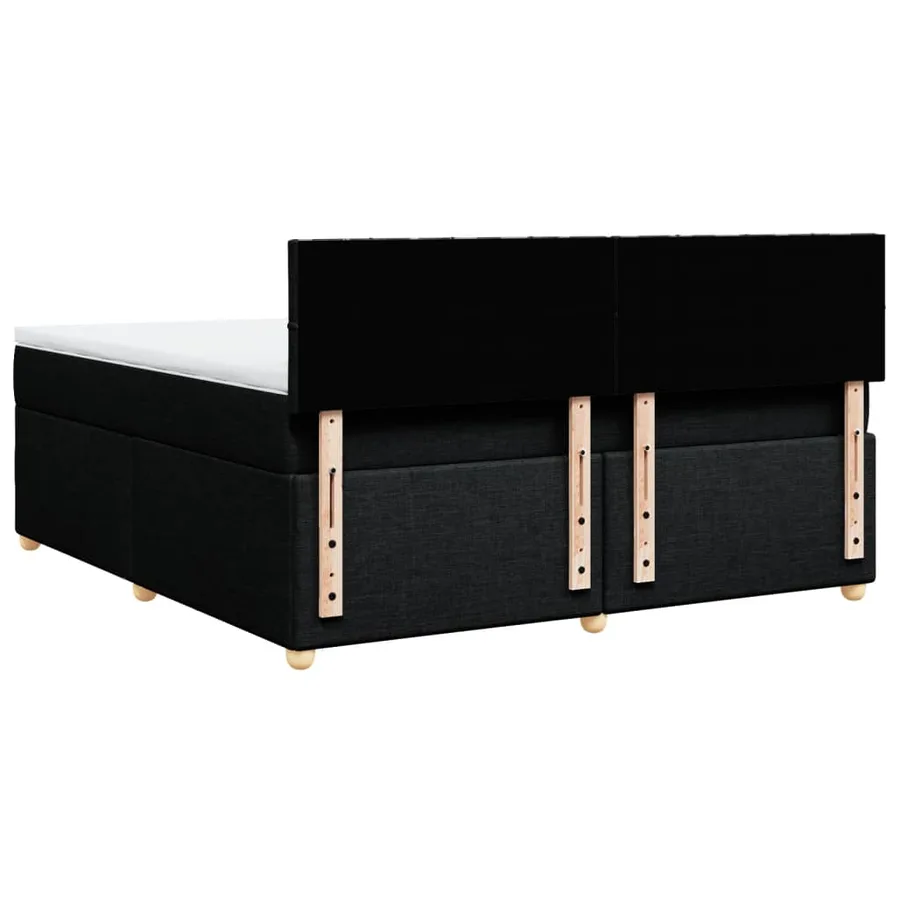 Sommier à lattes de lit avec matelas Noir 180x200 cm Tissu - 6