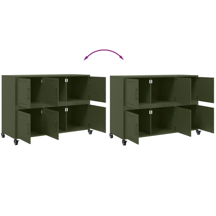 Buffet vert olive 100,5x39x72 cm acier - 10