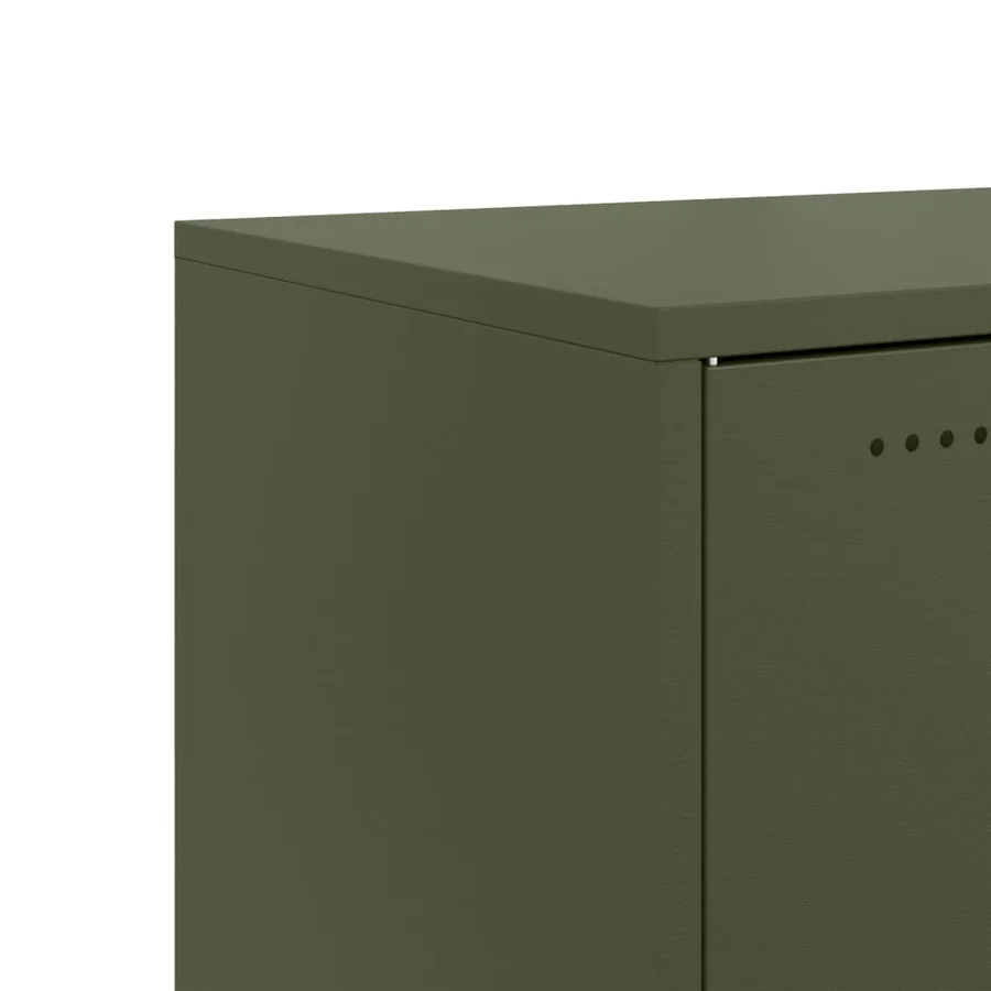 Buffet vert olive 100,5x39x72 cm acier - 11