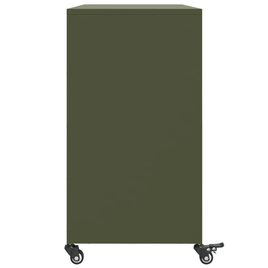 Buffet vert olive 100,5x39x72 cm acier - 7