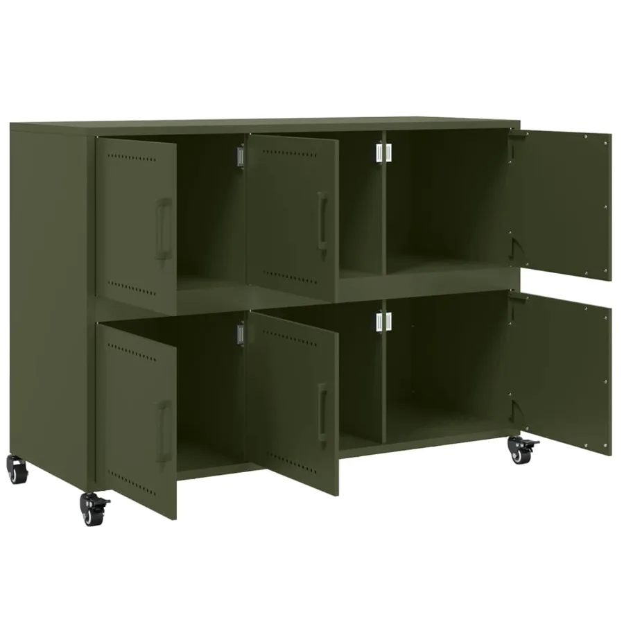Buffet vert olive 100,5x39x72 cm acier - 9