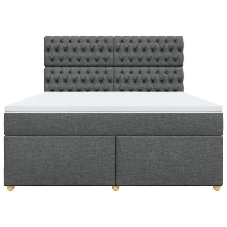 Sommier à lattes de lit avec matelas Gris foncé 180x200cm Tissu - 4