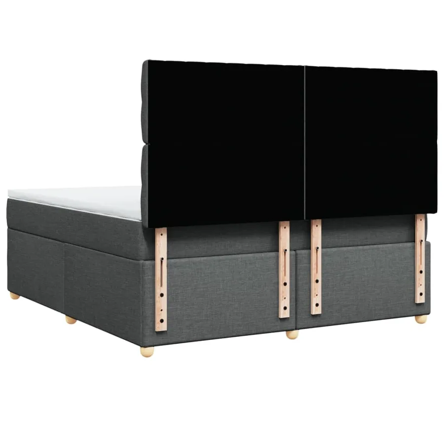 Sommier à lattes de lit avec matelas Gris foncé 180x200cm Tissu - 6