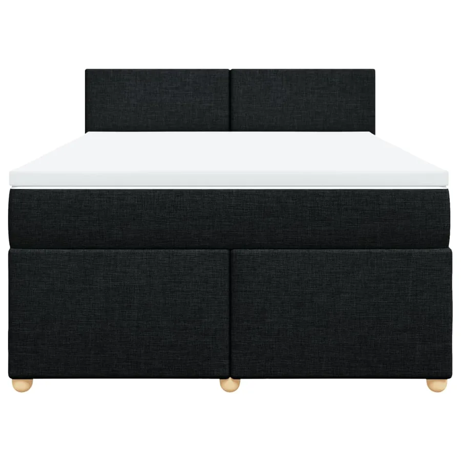 Sommier à lattes de lit avec matelas Noir 140x190 cm Tissu - 4