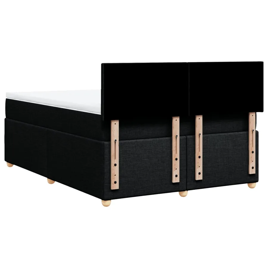 Sommier à lattes de lit avec matelas Noir 140x190 cm Tissu - 6