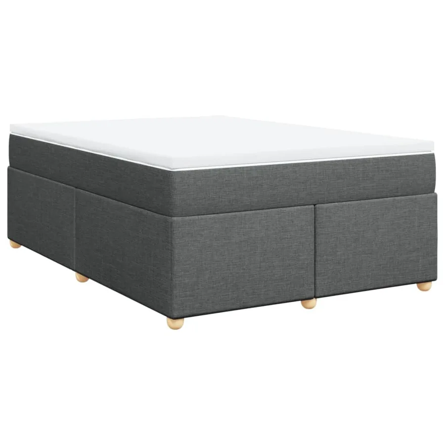 Sommier à lattes de lit avec matelas Gris foncé 140x190cm Tissu - 2
