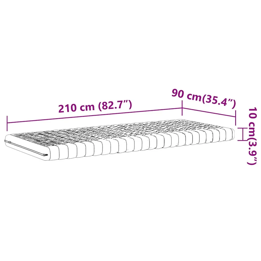 Matelas en mousse blanc 90x210 cm 7 zones dureté 20 ILD - 9