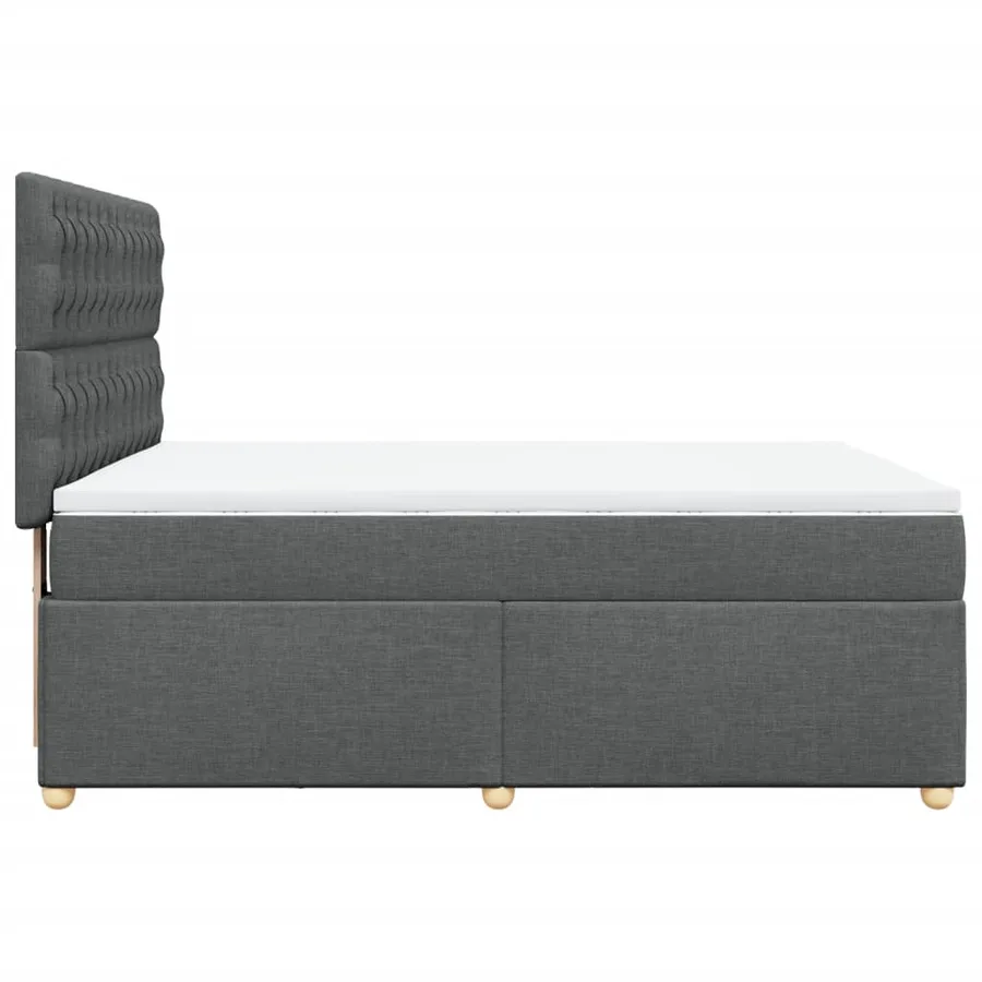 Sommier à lattes de lit avec matelas Gris foncé 140x190cm Tissu - 5