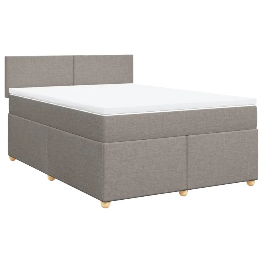 Sommier à lattes de lit avec matelas Taupe 140x200 cm Tissu - 2