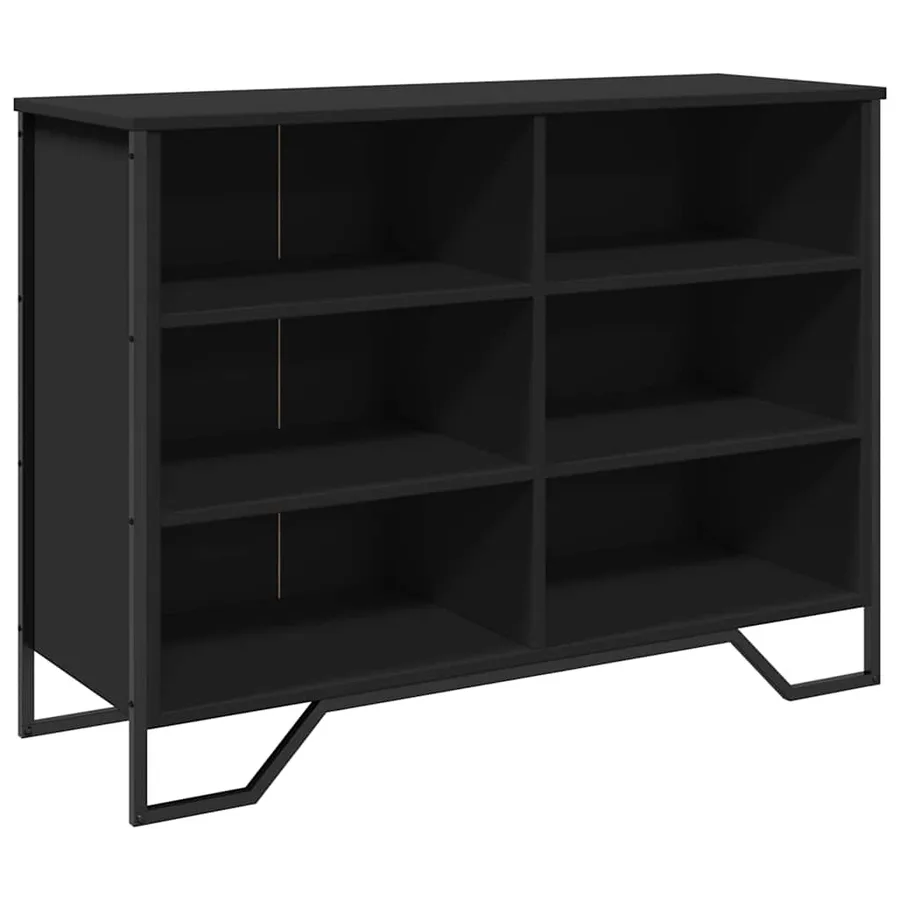 Buffet noir 101x35,5x74,5 cm bois d'ingénierie - 2