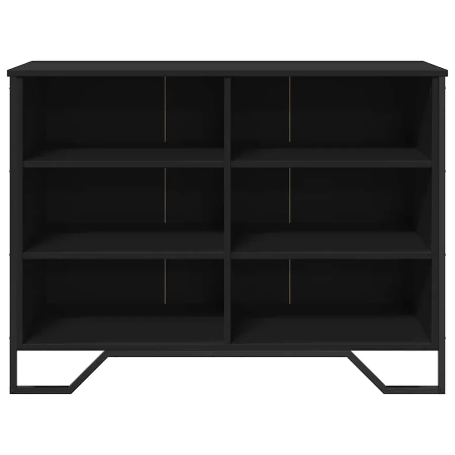 Buffet noir 101x35,5x74,5 cm bois d'ingénierie - 4