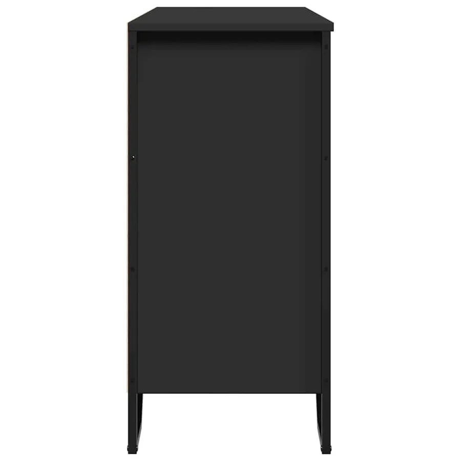 Buffet noir 101x35,5x74,5 cm bois d'ingénierie - 5