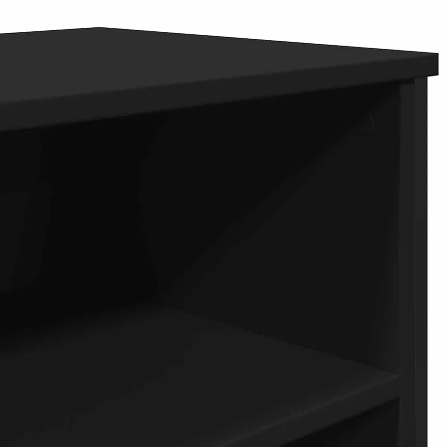 Buffet noir 101x35,5x74,5 cm bois d'ingénierie - 7